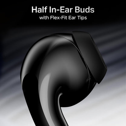 boAt Airdopes 101v2, 35H Battery, ENx Tech, 13mm Drivers, ASAP Charge, Flex-Fit Ear Tips,Stream Ad Free Music via App Support, Bluetooth Earbuds, TWS Ear Buds Wireless Earphones with mic
