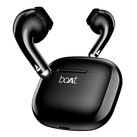 boAt Airdopes 101v2, 35H Battery, ENx Tech, 13mm Drivers, ASAP Charge, Flex-Fit Ear Tips,Stream Ad Free Music via App Support, Bluetooth Earbuds, TWS Ear Buds Wireless Earphones with mic