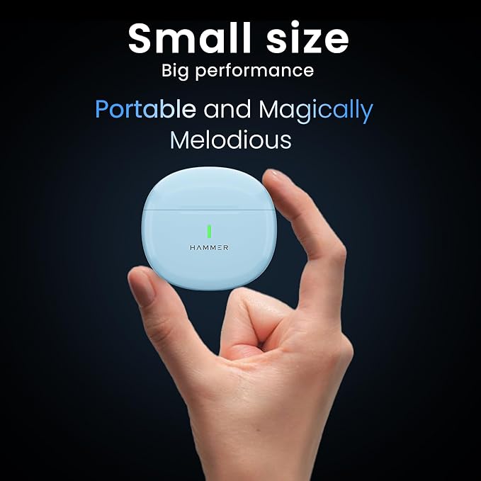 HAMMER New Launch Ultra Pods TWS Wireless Bluetooth Ear buds, Inbuilt Mic, 100H Standby Time, Earbuds with 30H Playtime, USB Type-C,13mm Dynamic Drivers, IPX5 Water Resistant Bluetooth Earphones