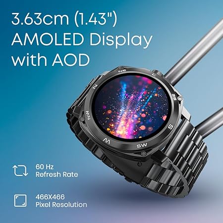 Fastrack Radiant FX3 Smart Watch, 3.63 CM AMOLED Display, Functional Crown, AOD & DND Mode, SingleSync BT Calling, AI Voice Assistant, Women's Health Tracking, 100+ Sports & Smartwatch Faces