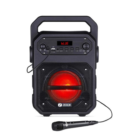Zoook Rocker Thunder Bluetooth Party Speaker 20 watts with Karaoke Mic/TF/FM/Lights/USB/Party Speaker/ TWS/ echo control/ Bluetooth speaker/Portable speaker/Outdoor (Black)