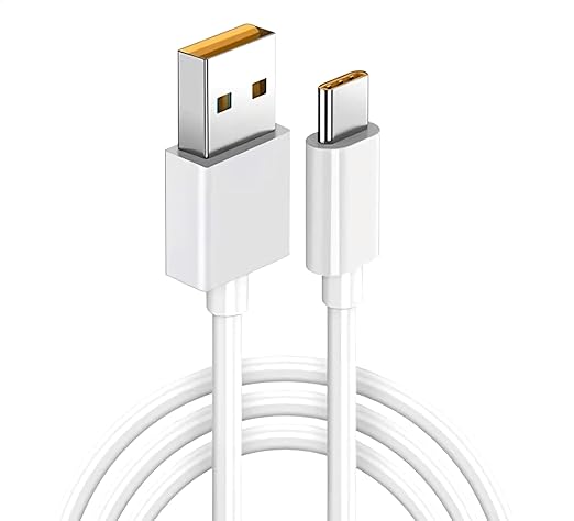realme USB Type C SUPERVOOC Cable 2 A 1 m DL129 VOOC (Compatible with VOOC charging Smartphones with USB Type C Port, White,