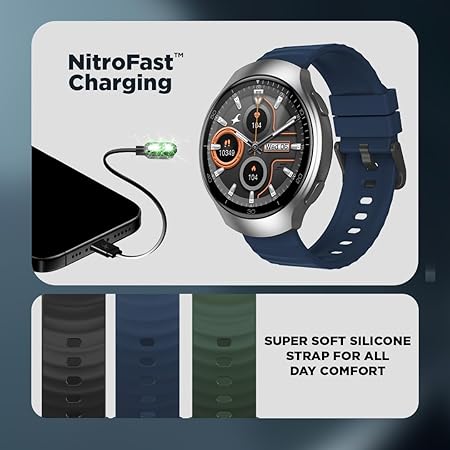 Fastrack VOX CirQ Smart Watch with AI Chat & AI Watchfaces, 1.38‚Äù TFT Display, Ripple Design, BT Calling, 24/7 Health Suite, SpO2, HRM, Sleep Tracking, IP68 Water Resistant
