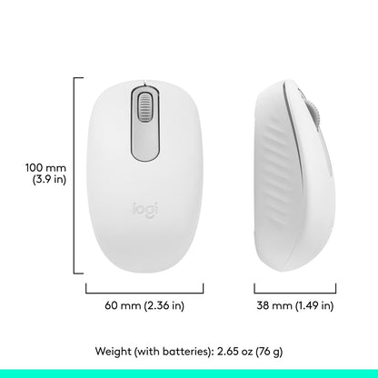 Logitech M196 Bluetooth Wireless Mouse, Compact and Portable Mouse for Laptops, Tablets and More, 12-Month Battery, Smooth Tracking, Compatible with PC and Mac, Windows and macOS - White