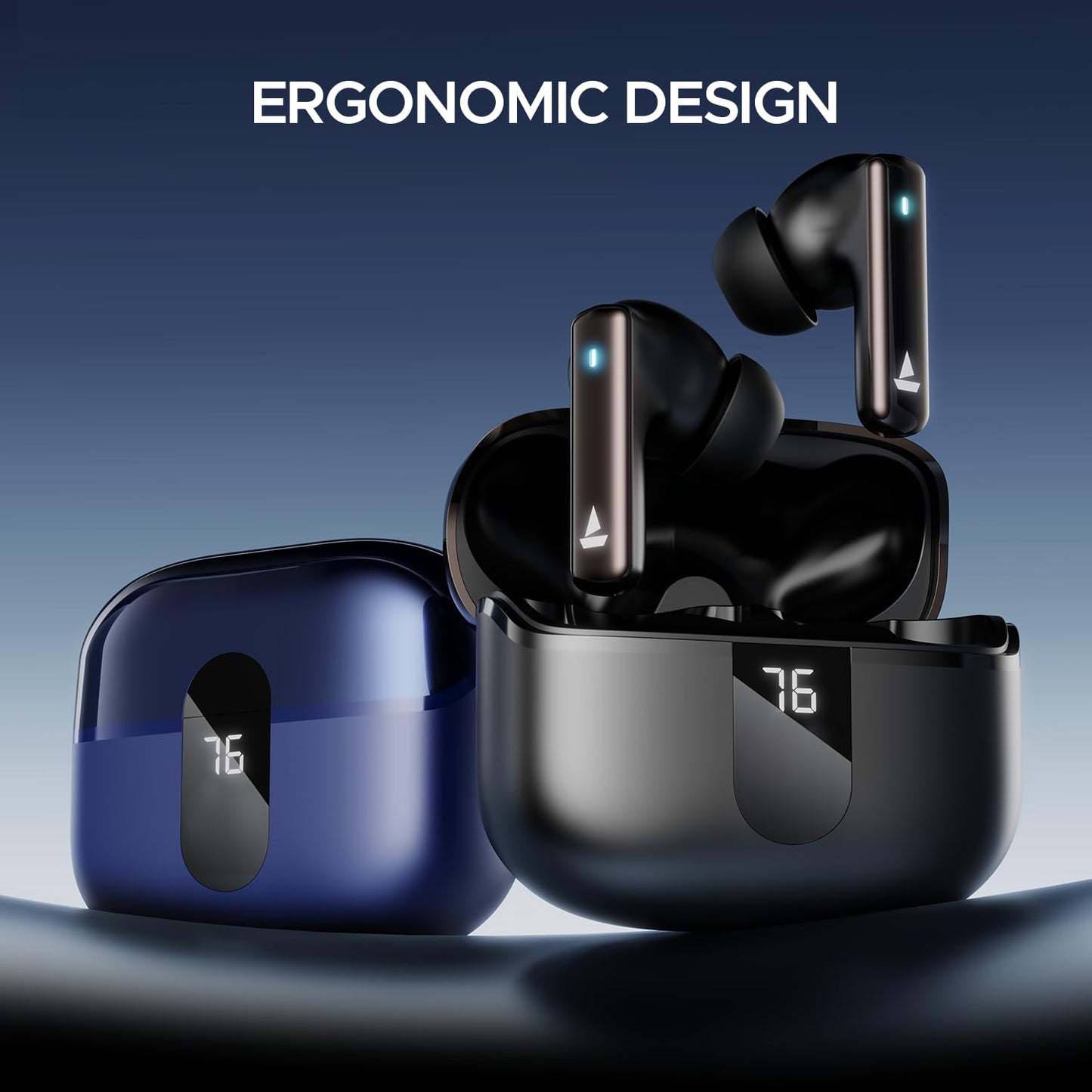 boAt Airdopes 121 Pro Plus,100H Battery,4Mics ENx,Low Latency,Fast Charge, LED Display, Stream Ad Free Music via App Support, Bluetooth in Ear Earbuds, TWS Ear Buds Wireless Earphones with mic