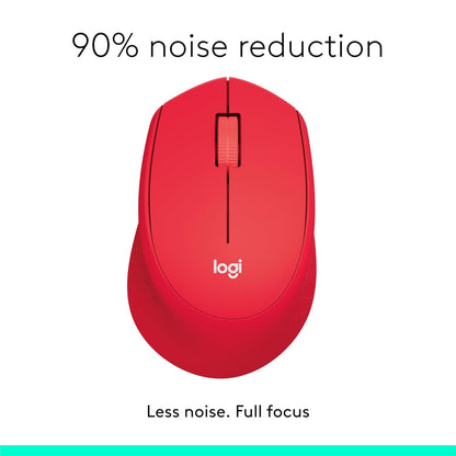 Logitech M331 Silent Plus Wireless Mouse, 2.4GHz with USB Nano Receiver, 1000 DPI Optical Tracking, 3 Buttons, 24 Month Life Battery, PC/Mac/Laptop