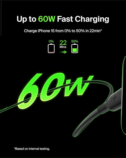 Belkin Apple Certified USB-C to USB-C Fast Charging Cable (1 Meter) for iPhone 17,Pro, Pro Max, Air, Samsung Galaxy S25 Ultra, S24, Note, Google Pixel 10, iPad Pro, Carplay & More - Black