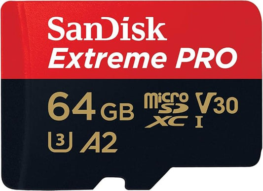 SanDisk Extreme Pro 64GB microSDXC UHS-I, V30, 200MB/s Read, 90MB/s Write, Memory Card for 4K Video on Smartphones, Action Cams and Drones