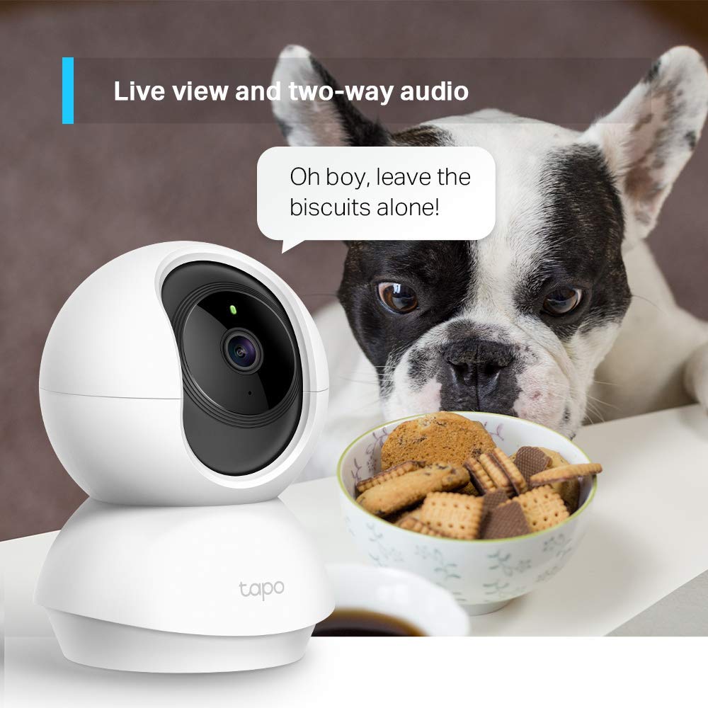 Tapo TP-Link Pan/Tilt Smart Security Camera, Indoor CCTV, 360¬∞ Rotational Views, Works with Alexa&Google Home, No Hub Required, 1080p, 2-Way Audio, Night Vision, SD Storage, Device Sharing (TC70)