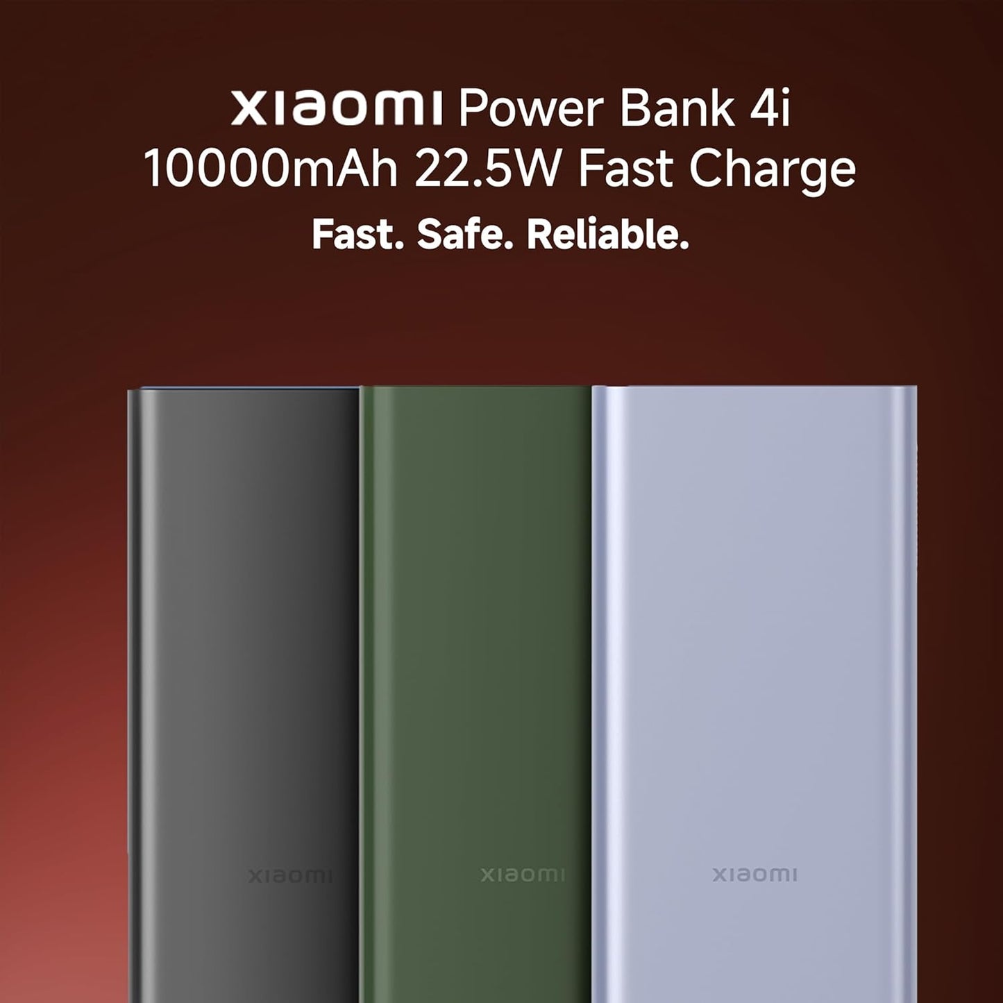 Xiaomi Power Bank 4i 10000mAh 22.5W Fast Charging PD|Smart 12 Layer Protection| Durable Steel Casing |Triple Output Ports|Supports All Phone(MI Power Bank)