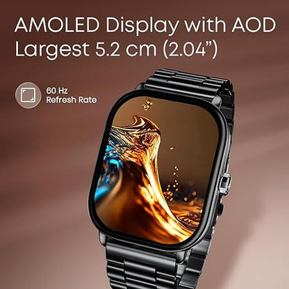 Fastrack Radiant FX2 2.04" AMOLED Smart Watch with BT Calling, Voice Assistant, Functional Crown, Metal Alloy Case, 100+ Sports Modes, SpO2, AOD ‚Äì Smartwatch for Men and Women