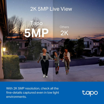 TP-Link Tapo D230S1 2K 5Mp/1920p Smart Wireless Security Video Doorbell,Battery-Powered,Two-Way Talk,Ip64,Colour Night Vision,Cloud &Local Storage,Compatible with Alexa&Google Home,Easy Installation