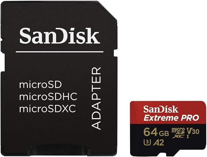 SanDisk Extreme Pro microSDXC UHS-I, V30, 200MB/s Read, 140MB/s Write, Memory Card for 4K Video on Smartphones, Action Cams and Drones