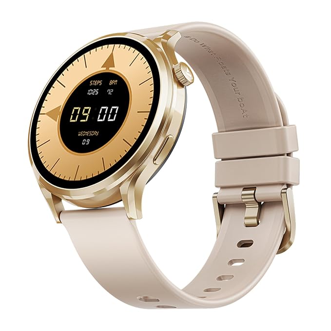 Boat Lunar Discovery Pro, 1.39" HD Display, Metal Body, QR Tray, Emergency SOS, Functional Crown, Multiple Sports Modes, HR,SpO2 & Sleep Tracking, Smart Watches for Men & Women