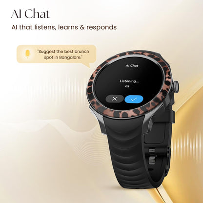 Fastrack Ella Women Smartwatch with 1.2" inch AMOLED Display,Patterned Bezel,AI Watchface & AI Chat,Functional Crown,24/7 Health Suite,BT Calling,SpO2,HRM,IP68, Multiple Menu Styles,Games