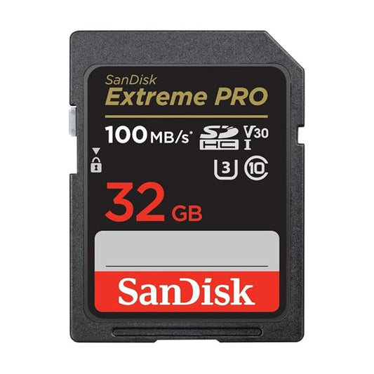 SanDisk Extreme Pro SD UHS I 32GB Card for 4K Video for DSLR and Mirrorless Cameras 100MB/s Read & 90MB/s Write