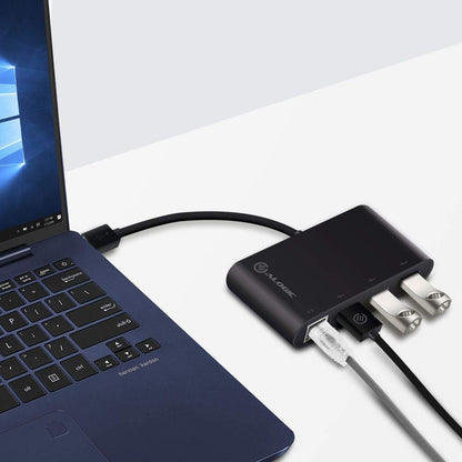 ALOGIC 3-Port USB 3.0 HUB with 10/100/1000 Gigabit Ethernet Converter (3X USB 3.0 Ports,1x RJ45 Gigabit Ethernet Port, Support Windows XP, Vista, Win7/8 (32/64 bit), Mac OS 10.6 and Above,