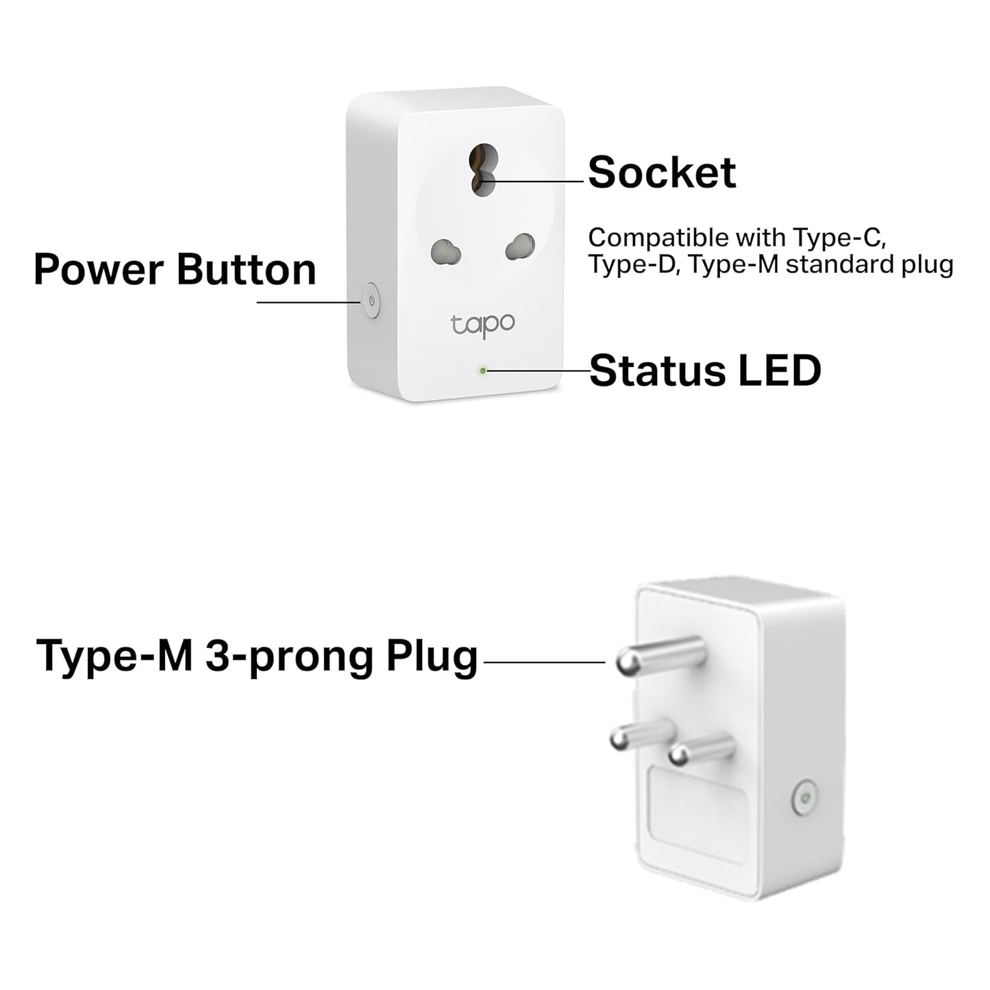Tapo P110 16A Wi-Fi Smart Plug with Energy Monitoring | Suitable for Large Appliances like Geysers, Microwave Ovens, Air Conditioners (Works with Alexa and Google Assistant)| 4-Way Safety Protection