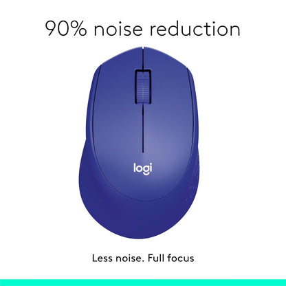 Logitech M331 Silent Plus Wireless Mouse, 2.4GHz with USB Nano Receiver, 1000 DPI Optical Tracking, 3 Buttons, 24 Month Life Battery, PC/Mac/Laptop