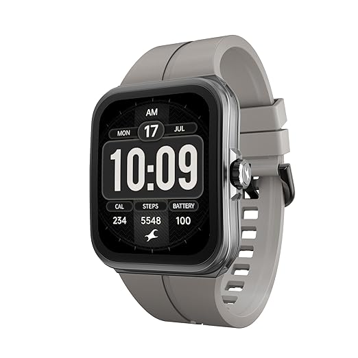 Fastrack VOX Neo Smart Watch with 1.91‚Äù Curved TFT Display, Rotary Crown, Offline Voice Commands,To-Do list, BT Calling, 24/7 Health Suite, SpO2, HRM, Sleep Tracking, IP68 Water Resistant