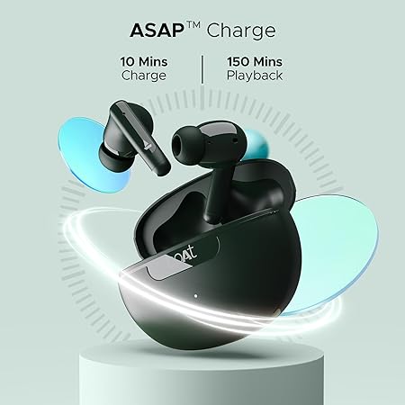 boAt Airdopes 161 ANC TWS Earbuds w/ 32 dB ANC, 50 hrs Playback, 50 ms Low Latency BEASTTM Mode, IWPTM Tech, Dual EQ Modes, 4 Mics with ENx, ASAP Charge, Bluetooth