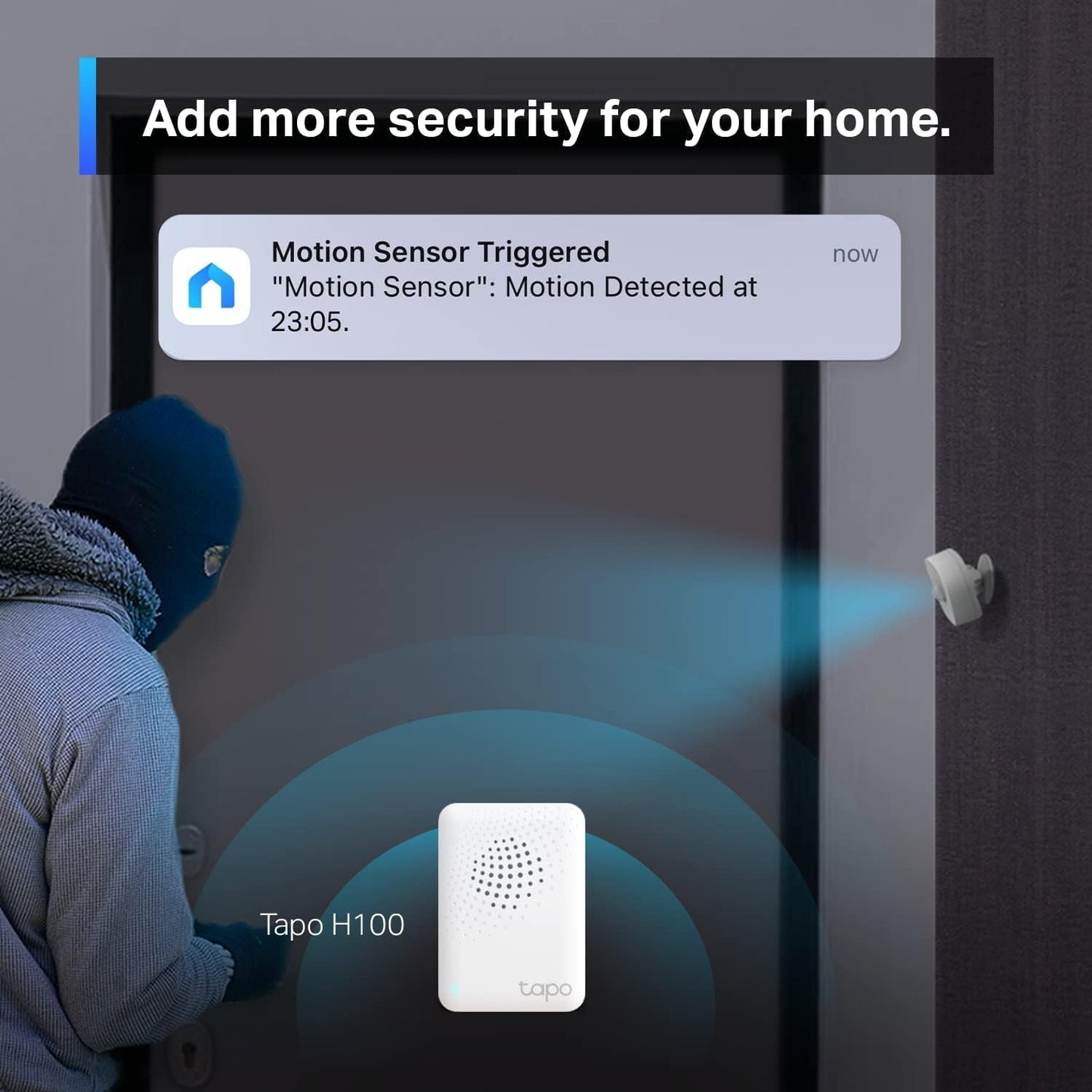 TP-Link Tapo T100 120¬∞ PIR Smart Motion Sensor with Motion-Activated Light, Energy Saving, Battery-Powered, Real-Time Notifications, Device Sharing