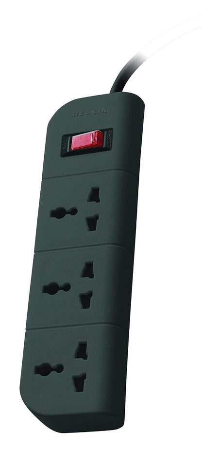 Belkin 3-Socket Extention Board with Surge Protector Universal Socket with 5Ft (1.5-Meter) Heavy Duty Cable Overload Protection, Comes with 5 Years...