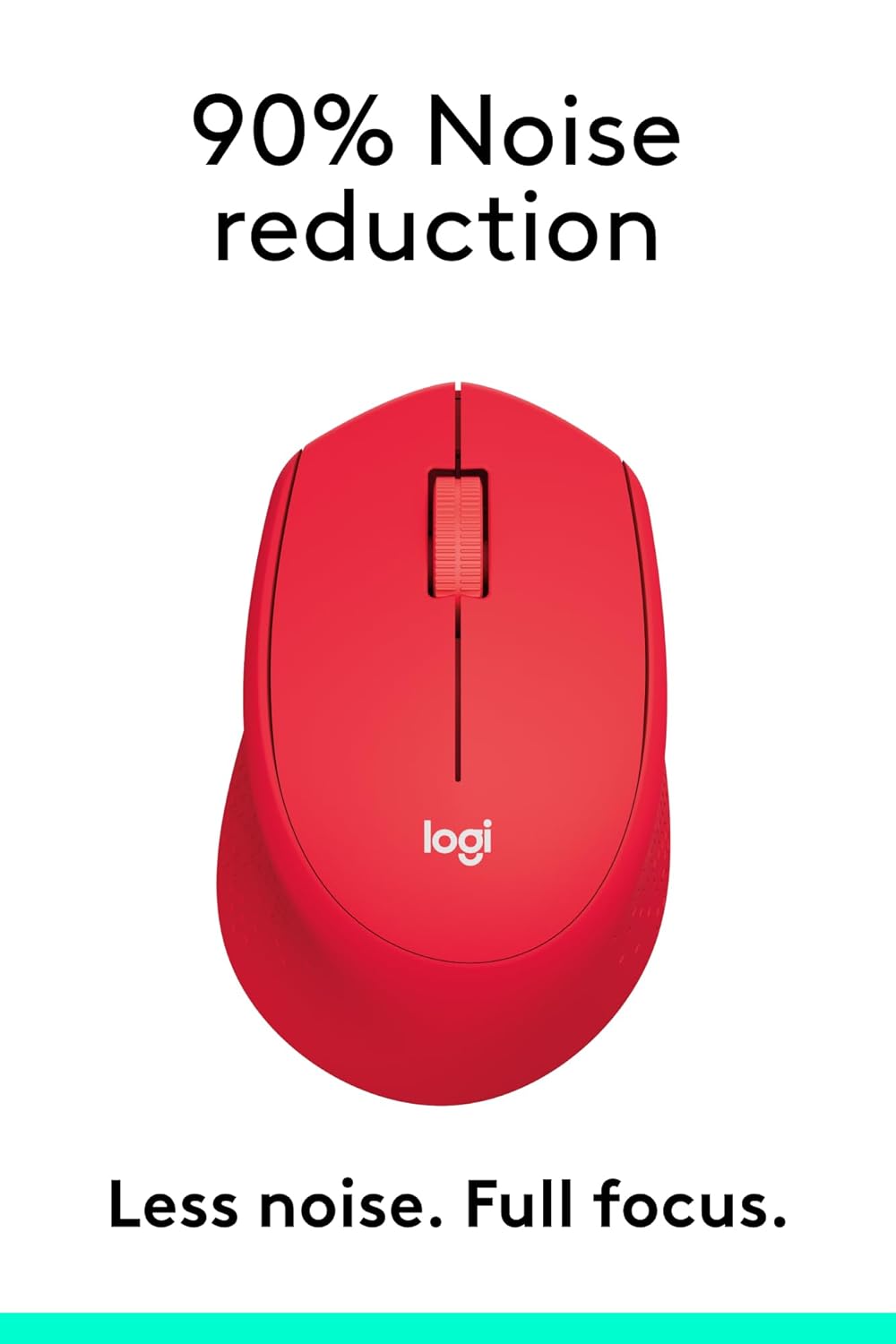 Logitech M331 Silent Plus Wireless Mouse, 2.4GHz with USB Nano Receiver, 1000 DPI Optical Tracking, 3 Buttons, 24 Month Life Battery, PC/Mac/Laptop - Red