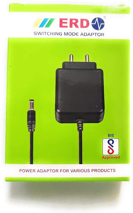 ERD Power Adaptor 12V-2AMP,PS-20/12v (12V-2A) PS027(ERP Code), BIS Certified Adaptor, Durable Adaptor, Adaptor for All DTH Set Top Box
