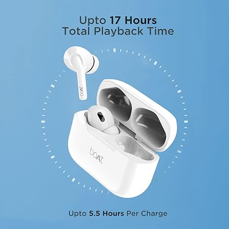 boAt Airdopes 161 TWS in Ear Earbuds with ASAP Charge, 17H Playtime, IWP, Bluetooth, Immersive Audio, IPX5, Touch Controls