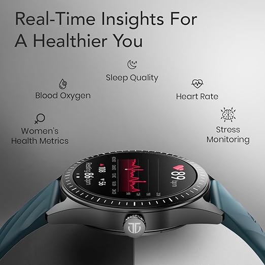 Titan Crest 2.0 Smart Watch for Man & Women, 1.43" AMOLED Display, Mesh Metal Strap, BT Calling, Tailored Activity Tracker, 100+ Sports Modes, Fast Charging, Smart Watch for Men Latest & Women