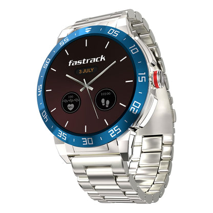 Fastrack Magnus FX3 1.46" Smart Watch with Single Sync BT Calling, All-Round Health Monitoring, Functional Crown,Metal Alloy Case, 60+ Sports Modes,IP68 Water Resistant ‚Äì Smartwatch for Men