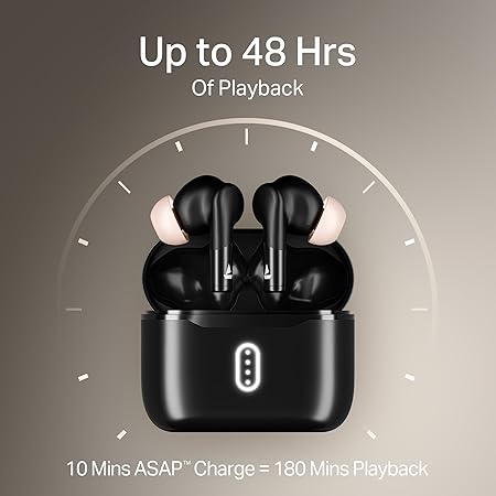Boat Airdopes 148 Gen 2, 48H Battery, 4Mics ENx Tech, Beast Mode, ASAP Charge, Bluetooth Earbuds, TWS Ear Buds Wireless Earphones with mic