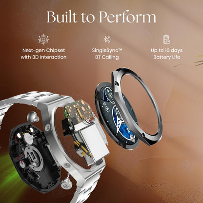 Titan Maestro Premium Metal Smartwatch with All√Ç SS construction, SingleSync BT Calling, Functional Crown