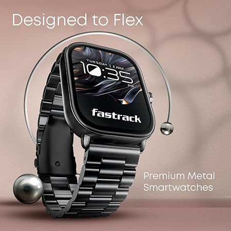 Fastrack Radiant FX2 2.04" AMOLED Smart Watch with BT Calling, Voice Assistant, Functional Crown, Metal Alloy Case, 100+ Sports Modes, SpO2, AOD ‚Äì Smartwatch for Men and Women
