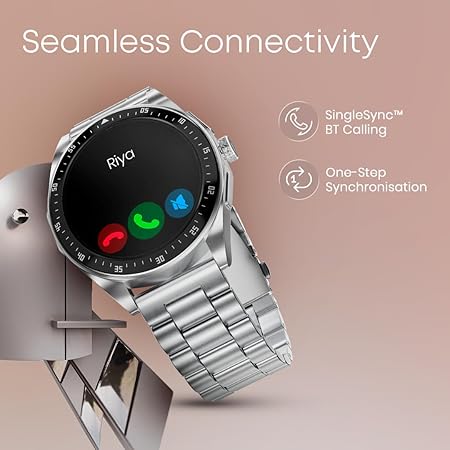 Fastrack Radiant FX1 1.43" AMOLED Metal Smart Watch with Functional Crown, BT Calling, AOD, 100+ Sports Modes, Health Tracking, IP68 Water Resistance ‚Äì Smartwatch for Men & Women