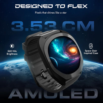 Fastrack Cosmix 1.32" AMOLED Display Metal Case Smart Watch with Heart Rate Monitor,AI Watchface & Chat,Push Button Interactions,BT Calling,IP68 Water Resistant Upto 5 Days Battery Life