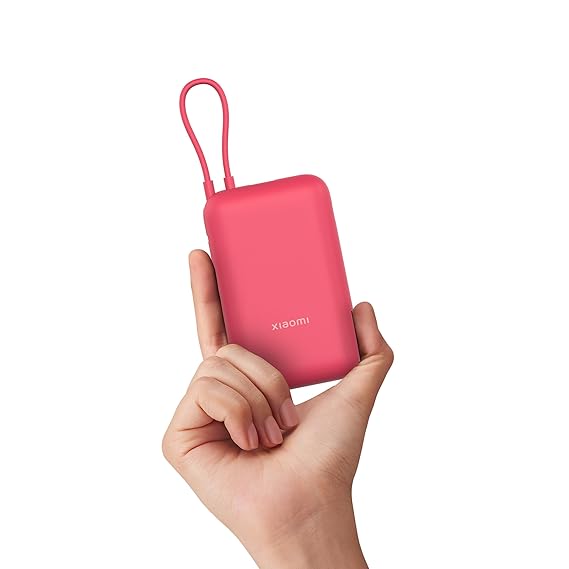 Xiaomi Pocket Power Bank 10000mAh 22.5W with Built-in Cable | Super Fast Charging PD |Smart 12 Layer Protection|Triple Output Ports|Supports Android,Apple, Tablets, Earbuds,Watch(MI Powerbank),