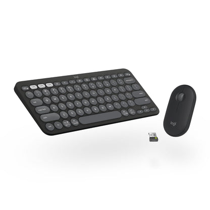 Logitech Pebble 2 Combo, Wireless Keyboard and Mouse, Quiet and Portable, Customisable, Logi Bolt, Bluetooth, Easy-Switch for Windows, macOS, iPadOS
