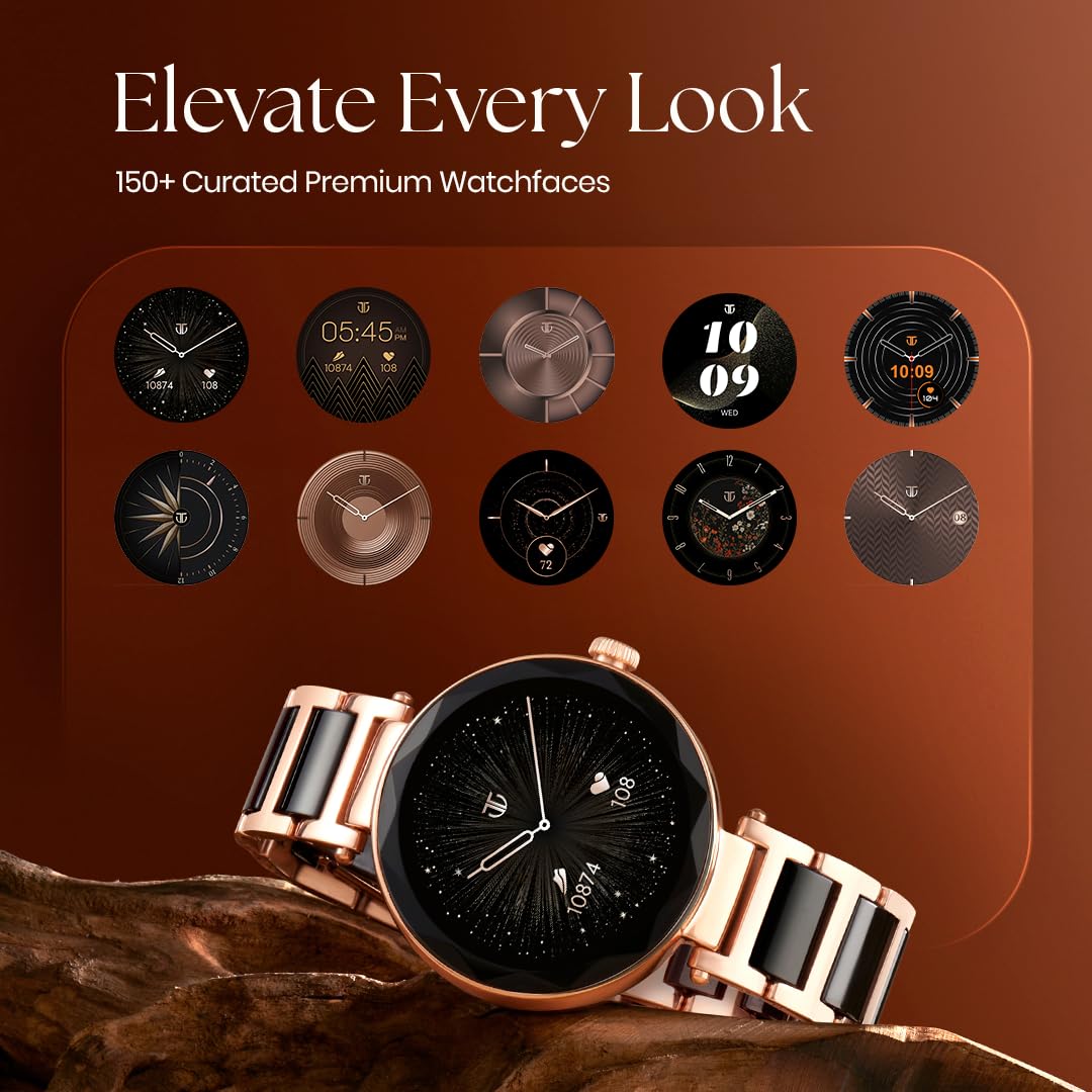 Titan Elixir with AllÂ 316L SS construction, 3.04 CM AMOLED Display, BT Calling, Skin Temperature Sensor, Womens Health