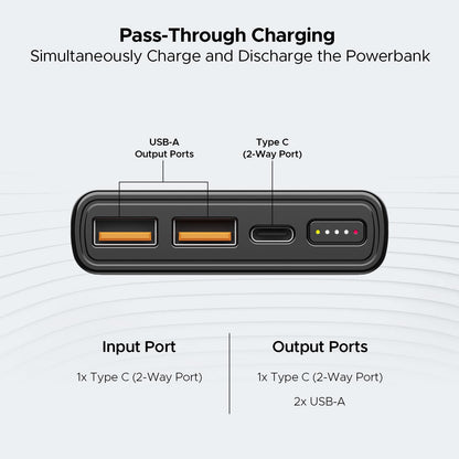 boAt Energyshroom PB310 Pro 10000Mah Powerbank|15W Wireless Charging & 22.5W Wired Charging,Non-Skid Surface W/ 1X Input & 3X Output Ports,Pass-Through Charging & Aluminium Casing