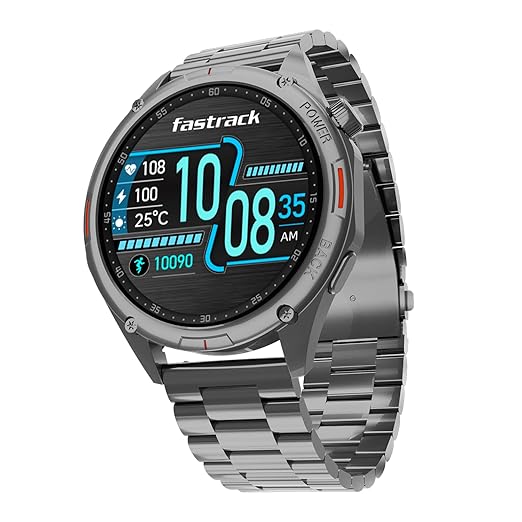Fastrack Marvellous FX1 1.43" AMOLED Smart Watch with SpO2 Monitoring, Sleep & Mood Tracking, Bluetooth Calling, AI Voice Assistant, Alloy Case ‚Äì Smartwatch for Men & Women