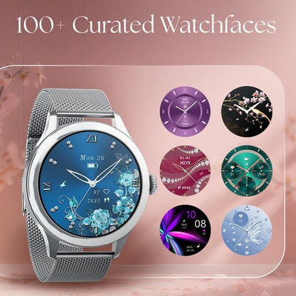 Fastrack Noir Pro 1.19" Super AMOLED Metal Smart Watch with 1000 Nits Brightness, BT Calling, 24/7 Health Suite, Functional Crown, Zinc Alloy Case ‚Äì Smartwatch for Women