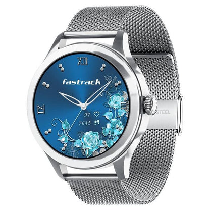 Fastrack Noir Pro 1.19" Super AMOLED Metal Smart Watch with 1000 Nits Brightness, BT Calling, 24/7 Health Suite, Functional Crown, Zinc Alloy Case ‚Äì Smartwatch for Women