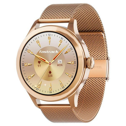 Fastrack Noir Pro 1.19" Super AMOLED Metal Smart Watch with 1000 Nits Brightness, BT Calling, 24/7 Health Suite, Functional Crown, Zinc Alloy Case ‚Äì Smartwatch for Women