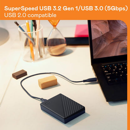 Western Digital WD My Passport Portable Hard Disk Drive, USB 3.0 with Automatic Backup, 256 Bit AES Hardware Encryption,Password Protection,Compatible with Windows and Mac, External HDD