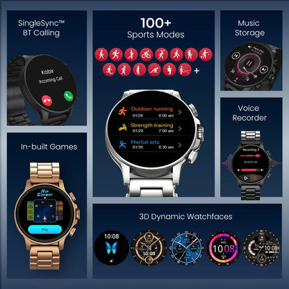 Fastrack Marvellous FX2 1.54" Super AMOLED Smart Watch with SpO2, Sleep Monitor, BT Calling, Metal Body, Voice Assistant, 100+ Sports Modes ‚Äì Smartwatch for Professionals