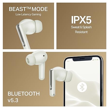 boAt Airdopes 141 Elite ANC (2025), ANC(~35dB), 4Mics ENx Tech, 42H Battery, Fast Charge,Stream Ad Free Music via App Support, IPX5, Bluetooth Earbuds, TWS Ear Buds Wireless Earphones with