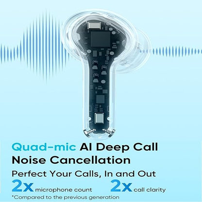 realme Buds T200x True Wireless Earbuds with 12.4mm Dynamic Bass Drivers, 25 dB ANC, Quad Mic, 45ms Latency, Upto 48 Hrs Playback, Fast Charge, IP55 Rated, BT 5.4