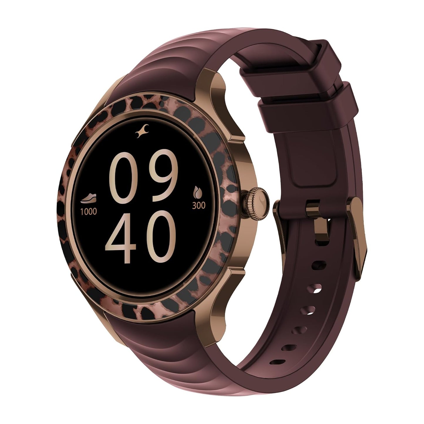 Fastrack Ella Women Smartwatch with 1.2" inch AMOLED Display,Patterned Bezel,AI Watchface & AI Chat,Functional Crown,24/7 Health Suite,BT Calling,SpO2,HRM,IP68, Multiple Menu Styles,Games